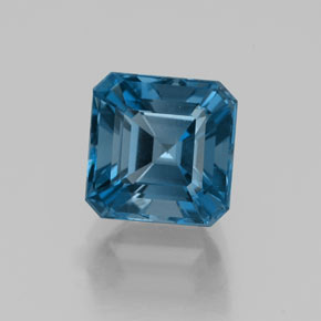Topazio naturale blu da 2,61 ct, taglio smeraldo, VVS