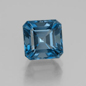 Topazio naturale blu da 2,61 ct, taglio smeraldo, VVS