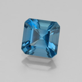 Topazio naturale blu da 1,89 ct, taglio smeraldo, VS