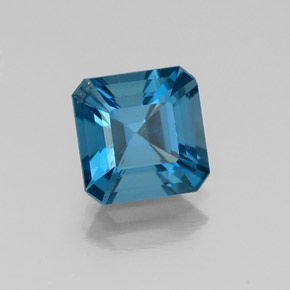 Topazio naturale blu da 1,89 ct, taglio smeraldo, VS