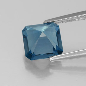Topazio naturale blu da 1,89 ct, taglio smeraldo, VS
