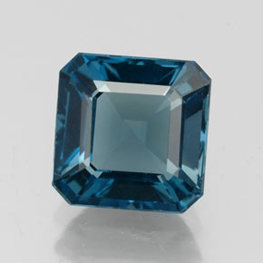 Topazio naturale blu da 2,12 ct, taglio smeraldo, VVS