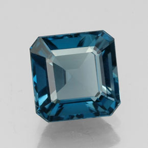 Topazio naturale blu da 2,12 ct, taglio smeraldo, VVS