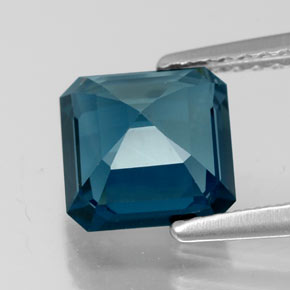 Topazio naturale blu da 2,12 ct, taglio smeraldo, VVS