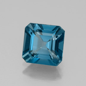 Topazio naturale blu da 1,75 ct, taglio smeraldo, VS