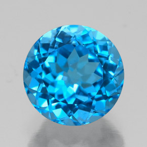 Topazio naturale blu da 2,49 ct, taglio rotondo, VVS-VS