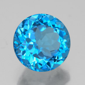 Topazio naturale blu da 2,49 ct, taglio rotondo, VVS-VS