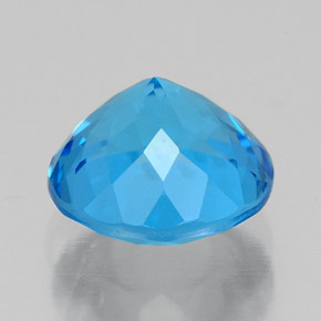 Topazio naturale blu da 2,49 ct, taglio rotondo, VVS-VS