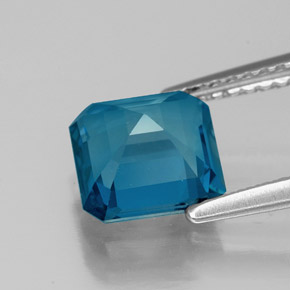 Topazio naturale blu da 2,16 ct, taglio smeraldo, VS