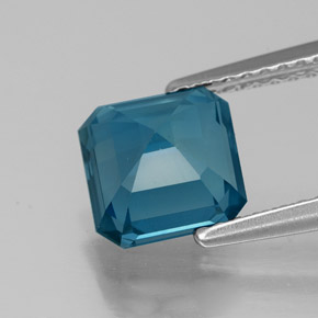 Topazio naturale blu da 2,19 ct, taglio smeraldo, VS