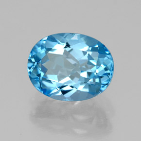 Topazio naturale blu da 2,50 ct, taglio ovale, VVS-VS