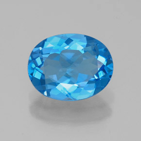 Topazio naturale blu da 2,16 ct, taglio ovale, VVS