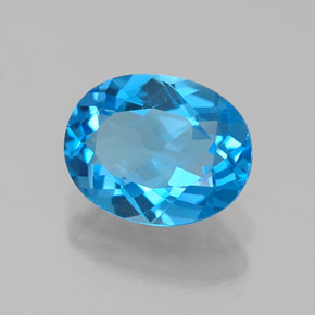 Topazio naturale blu da 2,16 ct, taglio ovale, VVS