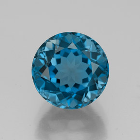 Topazio naturale blu da 4,06 ct, taglio rotondo, VS