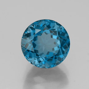 Topazio naturale blu da 4,06 ct, taglio rotondo, VS