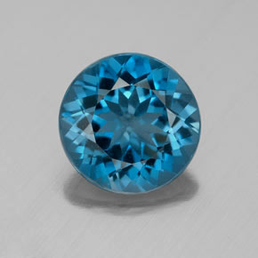 Topazio naturale blu da 3,01 ct, taglio rotondo, VVS-VS