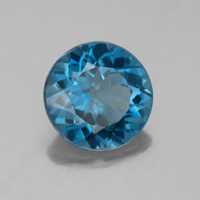 Topazio naturale blu da 3,01 ct, taglio rotondo, VVS-VS