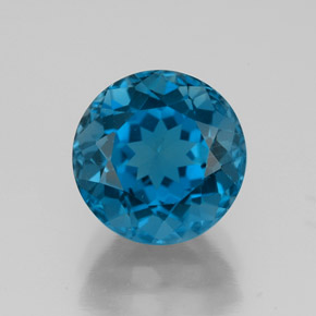 Topazio naturale blu da 3,97 ct, taglio rotondo, VS