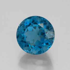 Topazio naturale blu da 3,97 ct, taglio rotondo, VS