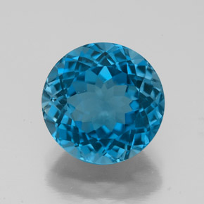Topazio naturale blu da 4,85 ct, taglio rotondo, VS
