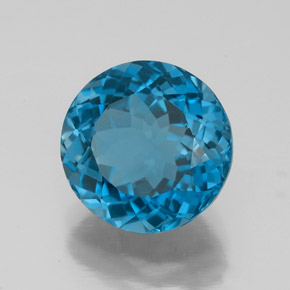 Topazio naturale blu da 4,85 ct, taglio rotondo, VS