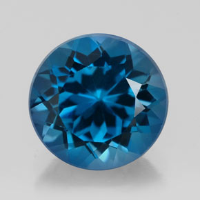 Topazio naturale blu da 2,58 ct, taglio rotondo, VS