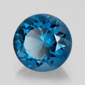 Topazio naturale blu da 2,58 ct, taglio rotondo, VS