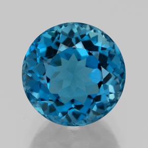 Topazio naturale blu da 2,88 ct, taglio rotondo, VVS-VS