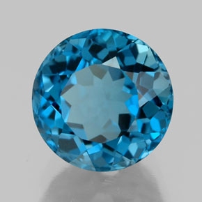 Topazio naturale blu da 2,88 ct, taglio rotondo, VVS-VS
