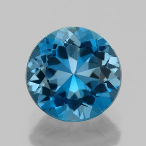 Topazio naturale blu da 2,14 ct, taglio rotondo, VVS-VS