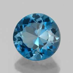 Topazio naturale blu da 2,14 ct, taglio rotondo, VVS-VS