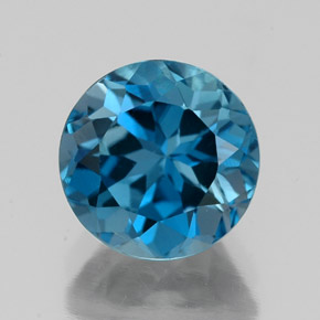 Topazio naturale blu da 2,78 ct, taglio rotondo, VS