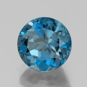 Topazio naturale blu da 2,78 ct, taglio rotondo, VS