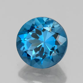 Topazio naturale blu da 2,34 ct, taglio rotondo, VVS
