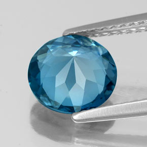 Topazio naturale blu da 1,95 ct, taglio rotondo, VS