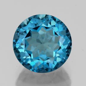 Topazio naturale blu da 2,48 ct, taglio rotondo, VS
