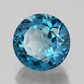 Topazio naturale blu da 2,48 ct, taglio rotondo, VS