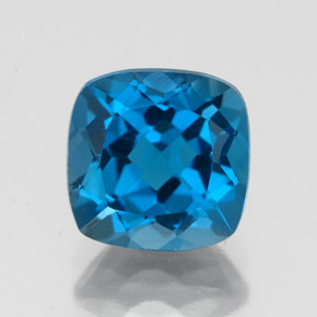 Topazio naturale blu da 2,84 ct, taglio a cuscino, VS