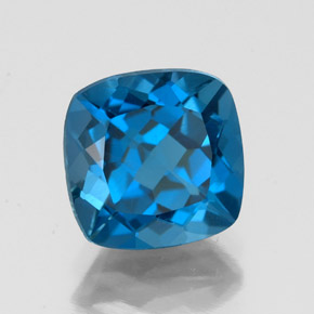 Topazio naturale blu da 2,84 ct, taglio a cuscino, VS