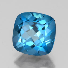 Topazio naturale blu da 2,80 ct, taglio a cuscino, VS
