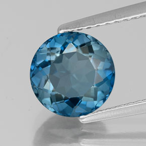 Topazio naturale blu da 2,52 ct, taglio rotondo, VVS