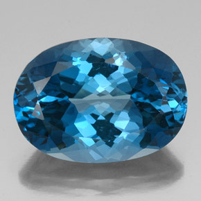 Topazio naturale blu da 42,34 ct, taglio ovale, VVS