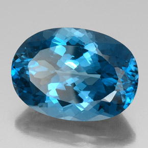 Topazio naturale blu da 42,34 ct, taglio ovale, VVS