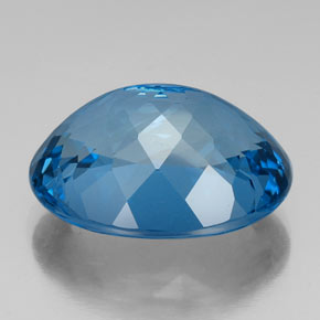 Topazio naturale blu da 43,70 ct, taglio ovale, VVS