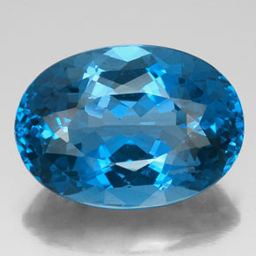 Topazio naturale blu da 46,22 ct, taglio ovale, VVS