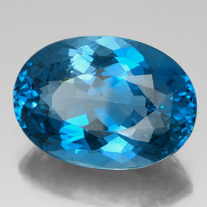 Topazio naturale blu da 46,22 ct, taglio ovale, VVS