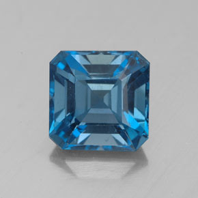Topazio naturale blu da 3,41 ct, taglio smeraldo, VS-SI
