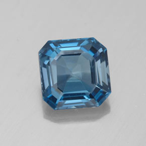 Topazio naturale blu da 3,11 ct, taglio smeraldo, VS