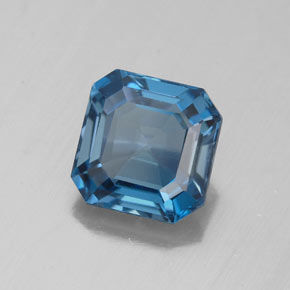 Topazio naturale blu da 3,11 ct, taglio smeraldo, VS