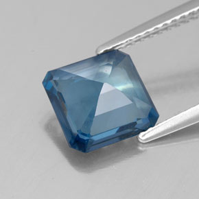 Topazio naturale blu da 2,72 ct, taglio smeraldo, VS
